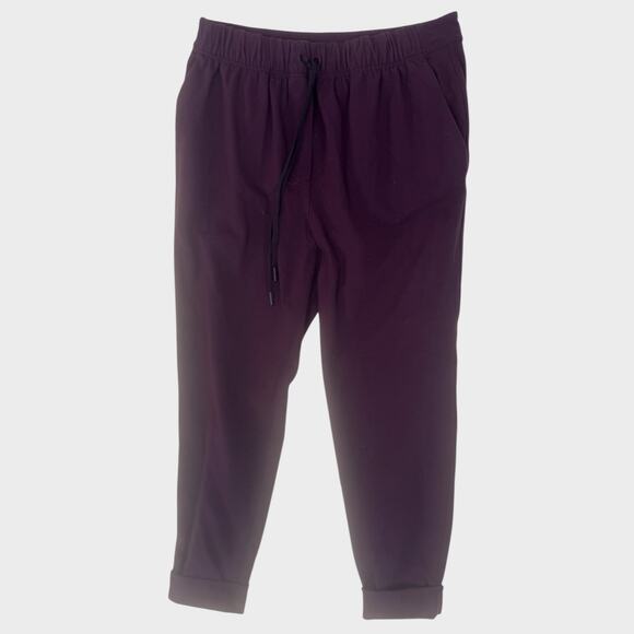 Lululemon Athletica Size 6 Cropped Pants Purple Stretch Drawstring Pockets - Picture 1 of 7